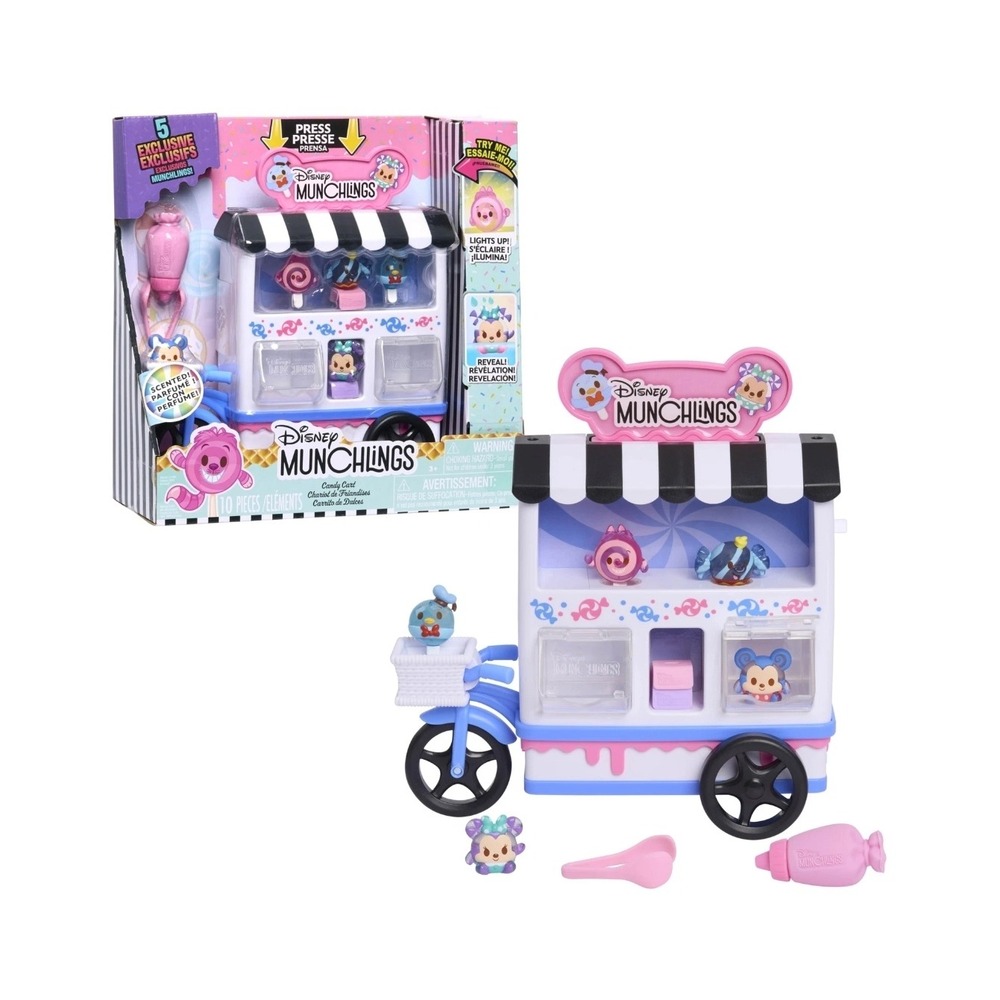 Disney Munchlings Candy‎ Cart Playset 10 Pieces Color Reveal Scented Toy